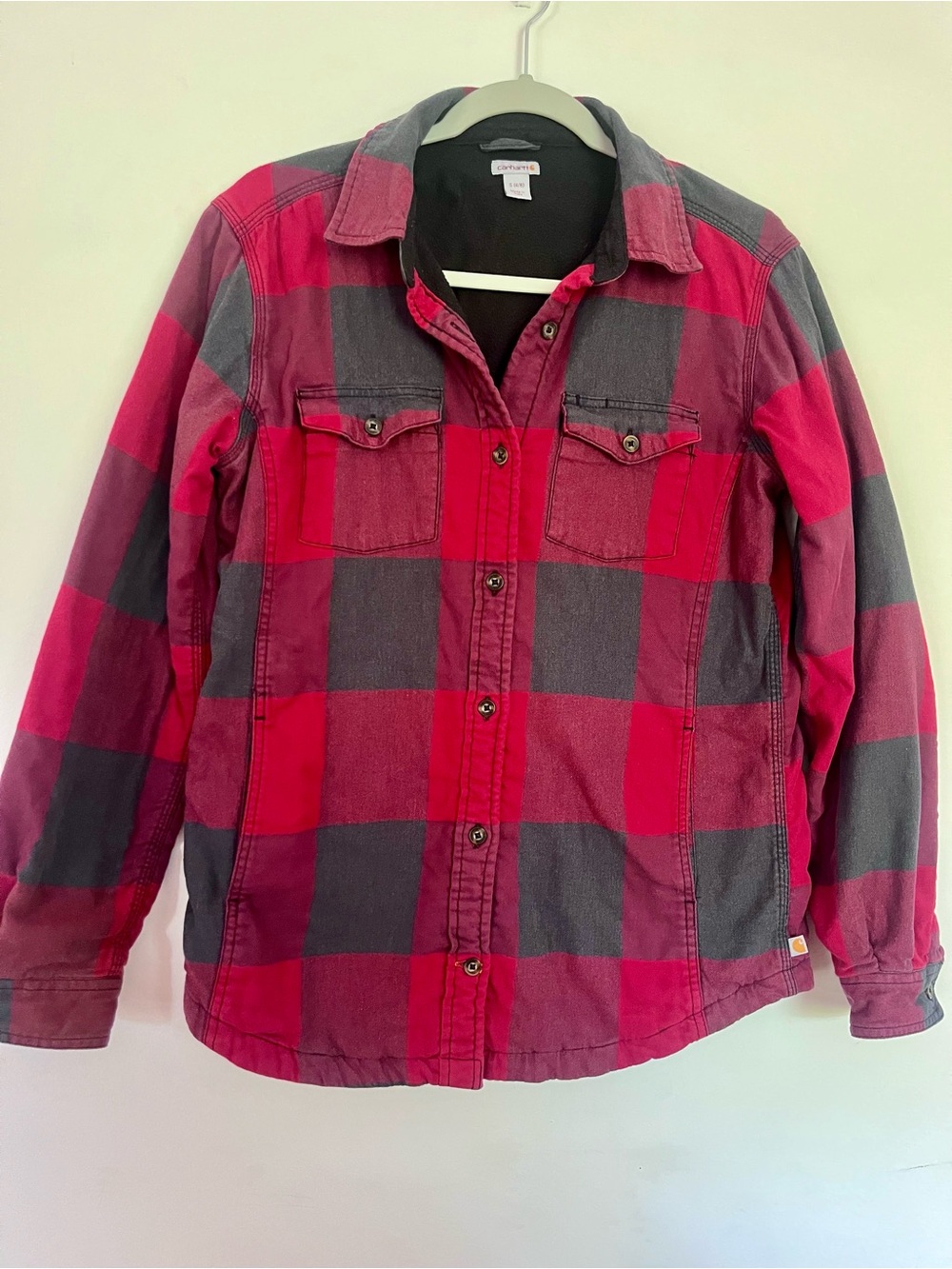 Carhartt Women's Red and Gray Buffalo Plaid Jacket